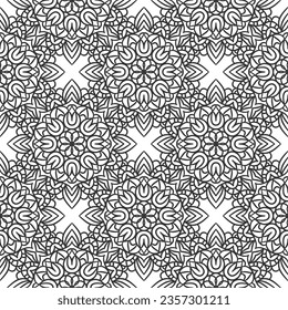 Ethnic Floral Seamless Pattern With Mandalas. Oriental pattern for design, fashion print, scrapbook