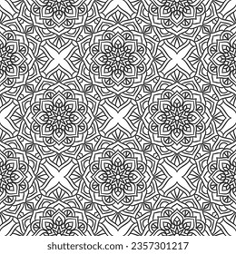 Ethnic Floral Seamless Pattern With Mandalas. Oriental pattern for design, fashion print, scrapbook