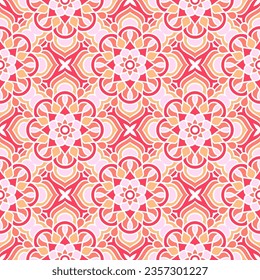 Ethnic Floral Seamless Pattern With Mandalas. Oriental pattern for design, fashion print, scrapbook