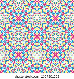 Ethnic Floral Seamless Pattern With Mandalas. Oriental pattern for design, fashion print, scrapbook