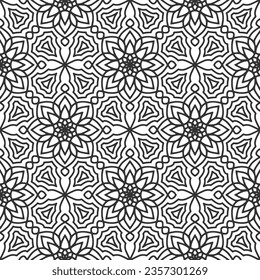Ethnic Floral Seamless Pattern With Mandalas. Oriental pattern for design, fashion print, scrapbook