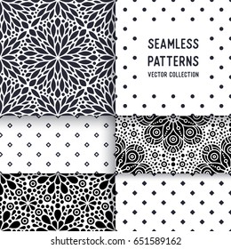 Ethnic floral seamless pattern with mandalas