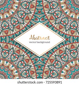 Ethnic floral seamless pattern with mandalas