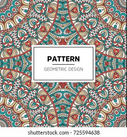Ethnic floral seamless pattern with mandalas