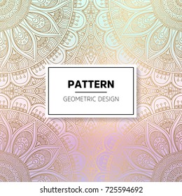 Ethnic floral seamless pattern with mandalas