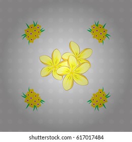 Ethnic floral seamless pattern on a gray background with decorative plumeria flowers. Vector illustration.