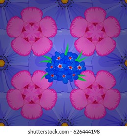 Ethnic floral seamless pattern on a yellow background. Vector illustration.
