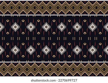 Ethnic floral seamless pattern. traditional patterned vector It is a pattern geometric shapes. Create beautiful fabric patterns. Design for print. Using in the fashion industry.
