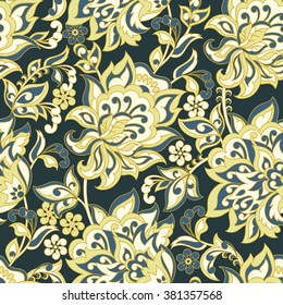  Ethnic Floral seamless pattern. Vector ornament