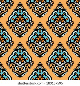 Ethnic floral  tribal vector pattern