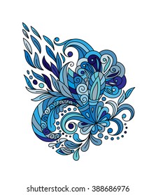 Ethnic floral zentangle, doodle background pattern circle in vector. Henna paisley mehndi doodles design tribal design element.