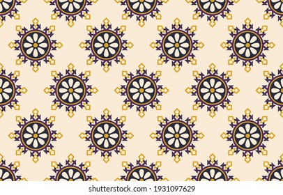 Ethnischer floraler Hintergrund. Nahtlose Muster in Stamm, Volkstickerei und mexikanischem Stil. Azteken-Ornament-Druck.Design für Teppiche, Tapeten, Bekleidung, Umhüllung, Stoff, Deckung, Textilien