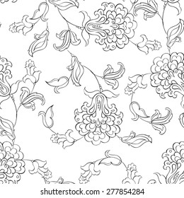 ethnic flowers seamless pattern. floral vector background