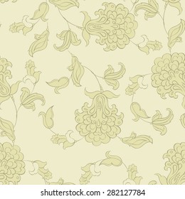 ethnic flowers seamless pattern. floral vector background