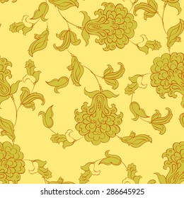 ethnic flowers seamless pattern. floral vector background