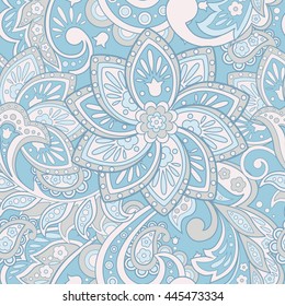 ethnic flowers seamless pattern. floral vector background