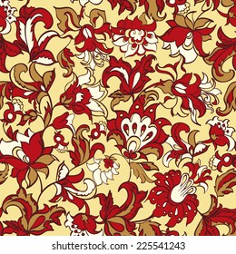 ethnic flowers seamless vector 