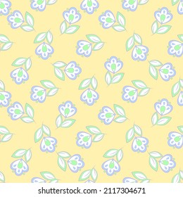 Ethnic flowers seamless vector pattern. floral vintage background