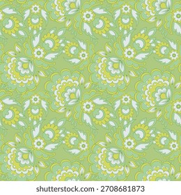 Patrón de Vector transparente de flores étnicas. fondo vintage floral