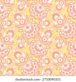 Patrón de Vector transparente de flores étnicas. fondo vintage floral