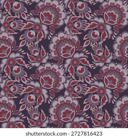 Ethnische Blumen nahtlose Vektormuster. floraler Vintage-Hintergrund