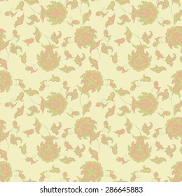 ethnic flowers seamless vector pattern