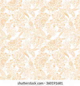 ethnic flowers seamless vector pattern