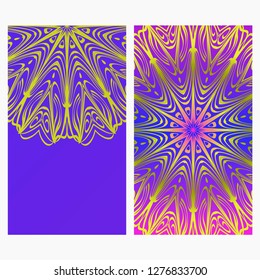 Ethnic Flyer. Templates With Mandalas. Vector Illustration. For Invitation, gift card. Blue, purple color