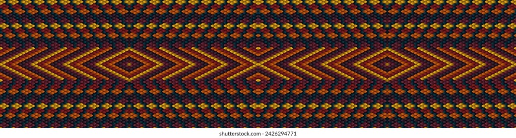  Ethnic, folk, geometric, mosaic ornament, pattern for fabrics, interiors, ceramics and furniture in the Arabian style.