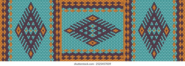  Ethnic, folk, geometric, mosaic ornament, pattern for fabrics, interiors, ceramics and furniture in the Arabian style.