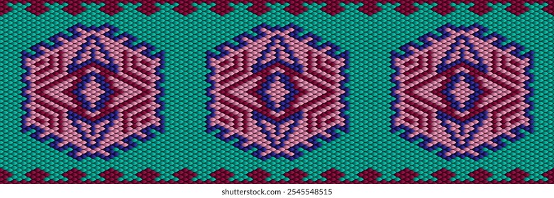  Ethnic, folk, geometric, mosaic ornament, pattern for fabrics, interiors, ceramics and furniture in the Arabian style.