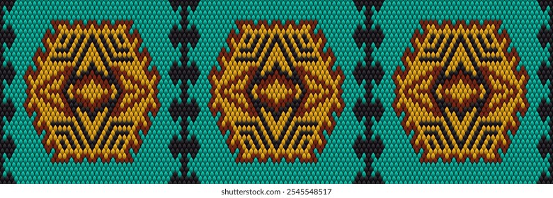  Ethnic, folk, geometric, mosaic ornament, pattern for fabrics, interiors, ceramics and furniture in the Arabian style.
