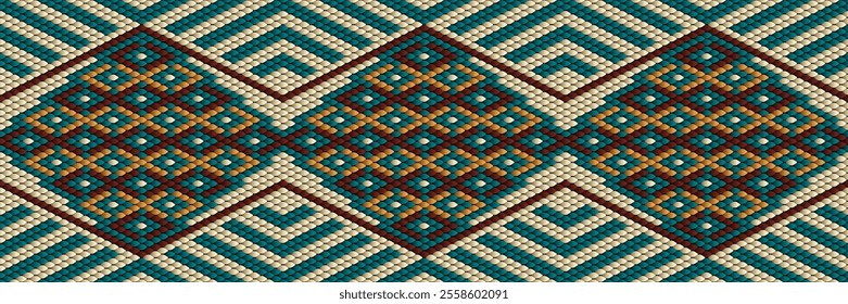  Ethnic, folk, geometric, mosaic ornament, pattern for fabrics, interiors, ceramics and furniture in the Arabian style.