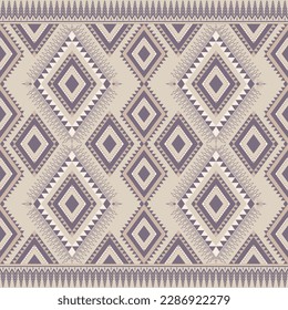 Ethnic folk geometric seamless pattern in brown tone in vector illustration design for fabric, mat, carpet, scarf, wrapping paper, tile and more