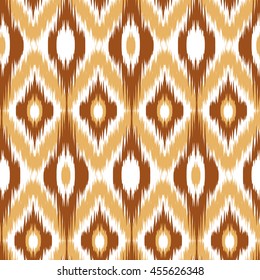 Ethnic folk seamless pattern Ikat Ogee, consisting in pastel colors. Boho style