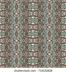 Ethnic folk seamless pattern. Tribal art print. Colorful border background texture. Fabric, cloth design, wallpaper, wrapping
