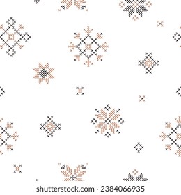 Ethnic folk Ukrainian doodle ornament seamless vecor pattern
