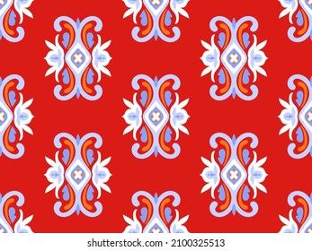 Ornamento de folclore étnico. Patrón sin fisuras del vector oriental. Diseño de batik textil. Impresión elegante con motivos turcos, indios, indonesios y paquistaníes. 