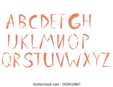 Ethnic font. Native american indian alphabet set. Alphabet traditional african or mexican illustration