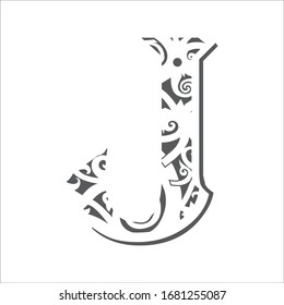 Ethnic font. Native dayak borneo alphabet vector set. Alphabet traditional Kalimantan illustration