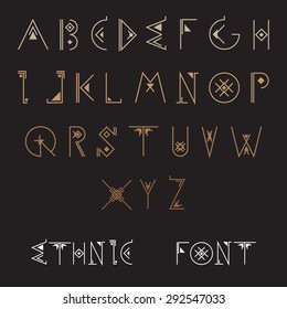 ethnic font set vector