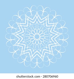 Ethnic Fractal Mandala. Vector Circle Meditation Tattoo