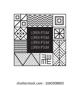 Ethnic frame with free space for your text. Vector design.