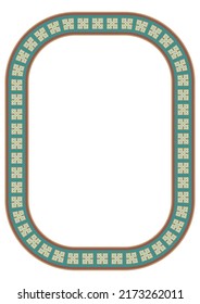 Ethnic frame. Rectangular border with native american pattern. Size A4.