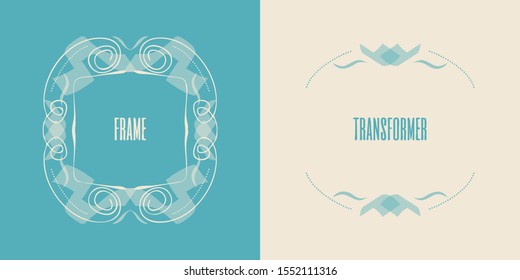 Ethnic frame. Splendid vector vignette with 7 separated border lines in layers for configurating new elite backdrops for your promotional social posts.