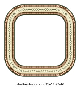 Ethnic frame. Square border with Mexican textile pattern.