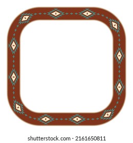 Ethnic frame. Square border with Mexican textile pattern.