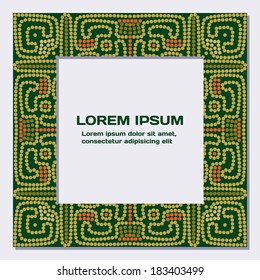 ethnic frame for text or photo. abstract colorful pattern's border. 