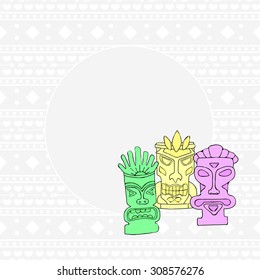 Ethnic frame for text with totems