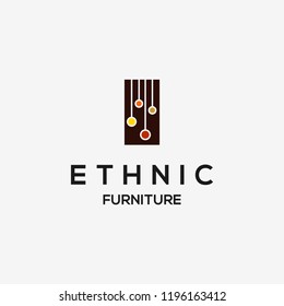 Ethnic furniture logo. template design. vector icon illustration